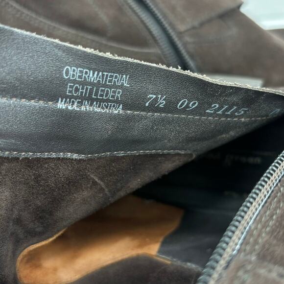 Paul Green Suede Boot Side Zip Double Strap Buckle Leather Bootie Brown Size 7.5 - Picture 5 of 10